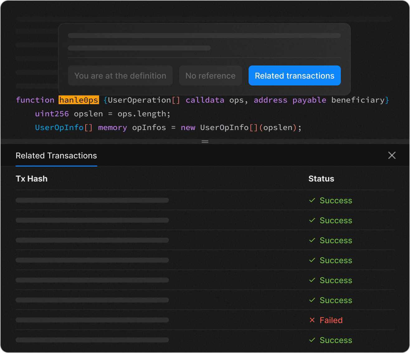 Find related transactions